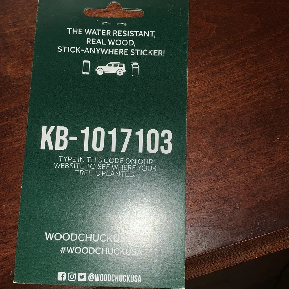 Woodchuck Adventure Wood Round Sticker 2”x2” NWT